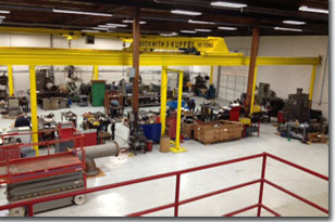 Crane bay in the service and repair shop